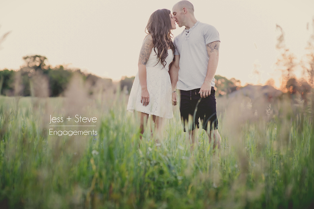 romantic field engagement session in kernersville, nc
