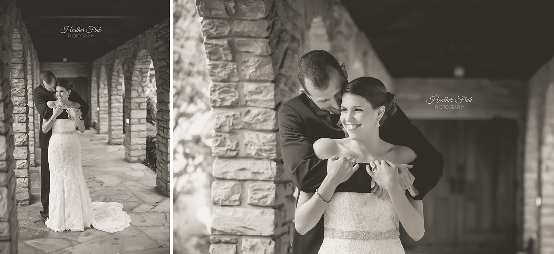 bride and groom portraits at episcopal church
