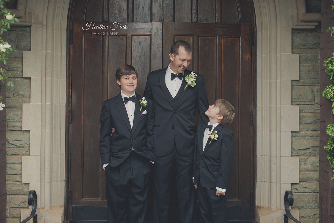 groom and his two young boys