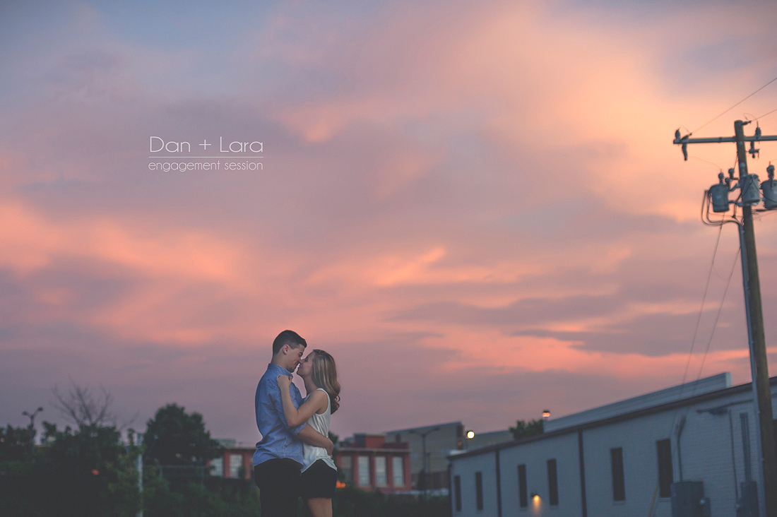 charlotte southend engagement session with sunset